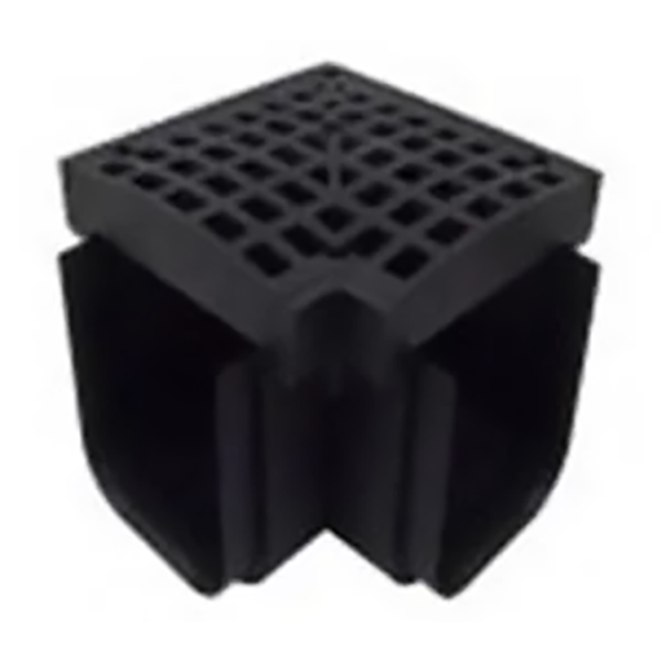 Polylok - Heavy Duty Black Trench Drain 90 Degree Elbow - PL-90860-90-BLACK