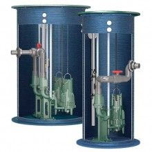 Zoeller Pump Company - 33-2075 - Basin&Rail Asm/24X108/Sim/ZP/1.25-2"D@48"/Z-Rail/FG Cover/4"PS/Flt Tree/AFD