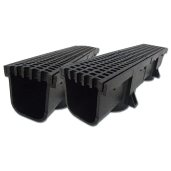 Polylok - 48" Heavy Duty Black Trench Drain & Grate - PL-90860-BLACK