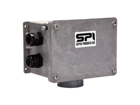 SPI - 10A734 - JB-33 - 3.5" x 5.5" x 4" Simplex Junction Box w/ (1) 1" Smooth - conduit hub on the bottom. (1) 1/2" grip on
hinged long side. (2) 1/2" grips on reverse long side