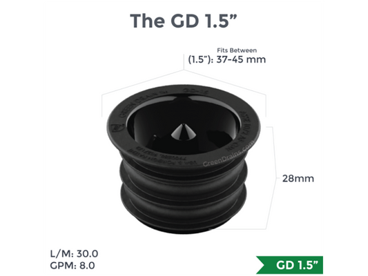 Green Drain - GD15 - 1.5" Waterless Drain Trap Seal