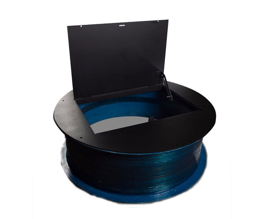 Topp Industries - C24-12SSa - 12G Simplex Black Epoxy Steel Cover - 40 Lbs W/ (1) Access Plate & (1) Blank Inspection Plate