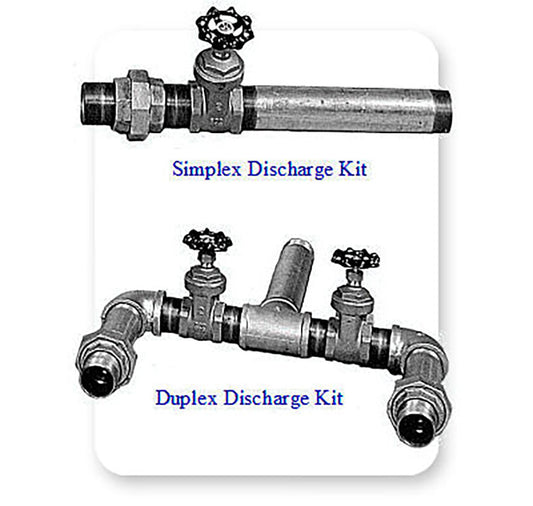 Topp Industries - SD125G - 1.25" Simplex Galvanized Discharge Pipe Kit