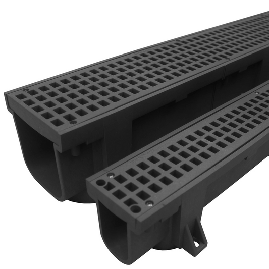 Polylok - 48" Black Skinny Trench Drain w/ Grate - PL-90861-BLACK