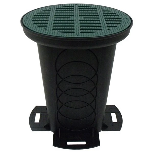 Polylok - 12" Round Plastic Distribution Box w/ Grate Cover - 3017-CG GRATE-KIT