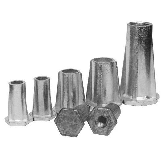 Polylok - 3/8"x1-3/8" Zinc Threaded Insert (closed back) (case of 800) - 30381-25T-CS800